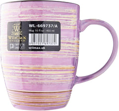 Wilmax Porzellanbecher 460 ml in Lavendel, Spiral Kollektion, WL-669737/A