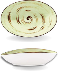 Wilmax Ovale Porzellanschüssel Pistazie, 30 x 19,5 cm – WL-669141/A
