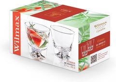 Wilmax Whiskyglas Set aus Kristallglas, 250 ml, 2-teilig – WL-888056/2C