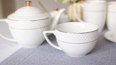 Wilmax Jumbo-Becher mit Goldlinien, 500 ml, 4er Set, WL-880102409/A4