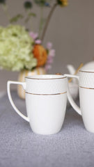 Wilmax Porzellan Tassen-Set mit Goldlinien, 320 ml, 2er-Set, WL-880102431/A2