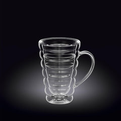 Wilmax Doppelwandige Thermoglas-Tasse, 250 ml, Hitzebeständig – WL-888423/A