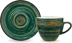 Wilmax ColorBoom Kaffee-Tassen Set, Spiral Grün, 75 ml, 6-teilig WL-669533/AB6