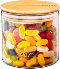 Wilmax Vorratsgläser aus Borosilikatglas, mit Bambusdeckeln – WL-888502/A