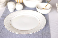 Wilmax Hauptgangteller mit Goldlinien, 28 cm, 6er Set, WL-880102106/A6