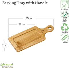 Wilmax Bambus Serviertablett 17 x 7 cm für Steaks & Desserts 6 Stück WL-771002/A6