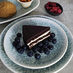 Wilmax Flacher Coupe Teller aus Porzellan, 2er Set, rund, 17 cm, Grafikdekor, WL-671601/A2