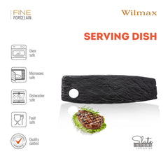 Wilmax Servierplatte und Saucenschale Set 4er Schwarz WL-661133/A2-WL-661134/A2
