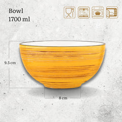 Wilmax Porzellan Schüssel Gelb 19 cm 1700 ml – WL-669432/A