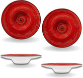 Wilmax Tiefer Teller 24 cm 200 ml Rot Porzellan 2er Set WL-669225/A2