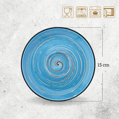 Wilmax Porzellan Untertasse, 15 cm, Spiral Blue Kollektion, WL-669636/B