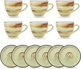 Wilmax Kaffee Tassen & Untertassen Set 6-teilig, 110 ml, ColorBoom WL-669134/AB6