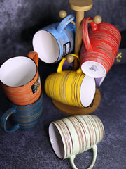 Wilmax SPIRAL Becher | WL-669137/A6 | 6er-Set | 460 ml | Porzellanbecher | Farbe Zartgrün