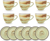 Wilmax Kaffee Tassen & Untertassen Set 6-teilig 190 ml Porzellan WL-669135/AB6