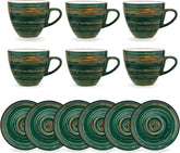 Wilmax ColorBoom Kaffee-Tassen Set, Spiral Grün, 75 ml, 6-teilig WL-669533/AB6