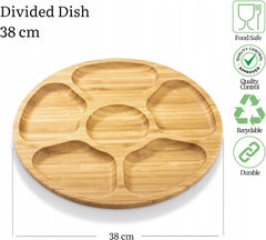 Wilmax Runde Geteilte Bambusplatte, 38 cm, WL-771228/A