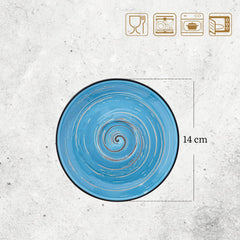 Wilmax Untertasse, 14 cm, Blau, Spiral-Kollektion, WL-669635/B