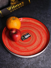 Wilmax Teller 28 cm Rund Porzellan, Spiral Kollektion, Rot WL-669220/A