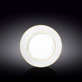 Wilmax Dessertteller mit Goldlinien, flacher Rand, 20 cm, WL-880102102/A