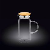 Wilmax Karaffe 1000 ml Thermoglas mit Bambusdeckel Transparent WL-888207/A
