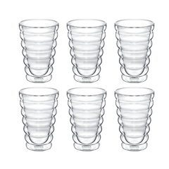 Wilmax Glas mit Doppelwand, 300 ml, 6er Set, WL-888417/A6