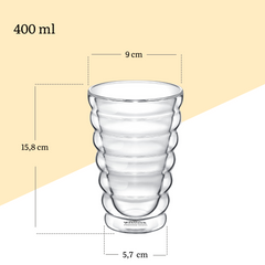 Wilmax Glas mit Doppelwand, 400 ml, 6er Set, WL-888418/A6