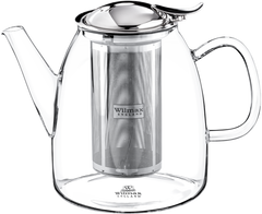 Wilmax England Teekanne mit Edelstahlfilter, 600 ml, Borosilikatglas WL-888807/A