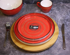 Wilmax Speiseteller, 23 cm, Rot, Porzellan, WL-669219/A