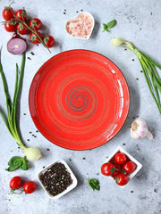 Wilmax Runde Porzellanteller 20.5 cm, 6er Set, rot – WL-669212/A6