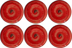Wilmax Runde Porzellanteller 20.5 cm, 6er Set, rot – WL-669212/A6