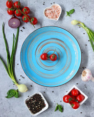 Wilmax Runder Teller Blau 25 cm – Elegantes Design für Speisen – WL-669614/A