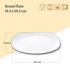 Wilmax Brot Teller 16,5 cm quadratisch aus Porzellan – WL-991000/A