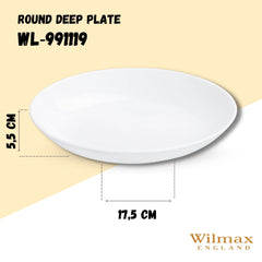 Wilmax Runder Tiefer Servierteller 30,5 cm Porzellan WL-991119/A