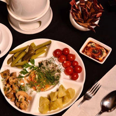 Wilmax Porzellan-Servierteller, 4-geteilt, rund, 25,5 cm, WL-992019/A