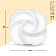 Wilmax Servierplatte 30 cm aus Porzellan, teilbar, spülmaschinenfest WL-992597/A