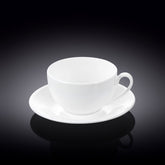 Wilmax Teetasse mit Untertasse 250 ml Weiß Porzellan WL-993000/1C