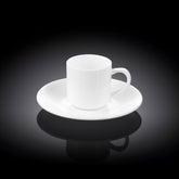 Wilmax Kaffee Tassen Set mit Untertassen 90 ml, 2er-Set – WL-993007/2C
