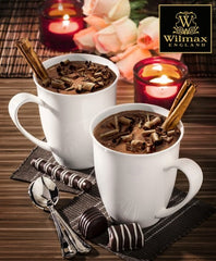 Wilmax  Porzellan Kaffeetassen Set 4er 380ml Weiß Modernes Kaffeebecher Set WL-993014/A4