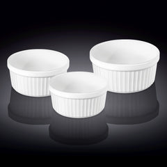 Wilmax Ramekin Set – 3-teilig – Backofenfeste Schalen – Weiß – WL-996122/3C
