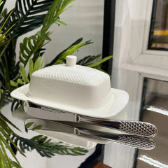 Wilmax Butterdose aus Porzellan mit Deckel 18,5 x 12,5 x 7,5 cm Diamond WL-880101601/A