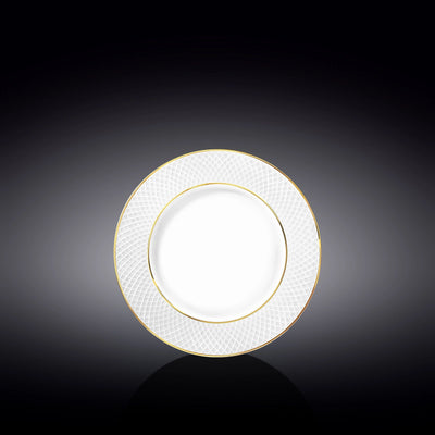 Wilmax Teller 18 cm Weiß mit Goldrand aus Porzellan