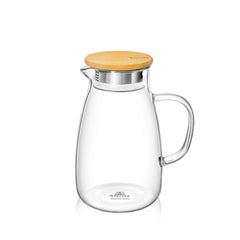 Wilmax England Glaskrug mit Bambusdeckel, 1500 ml, WL-888215/A