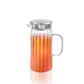 Wilmax Krug 1000 ml Thermoglas mit Edelstahl Deckel Transparent WL-888219/A