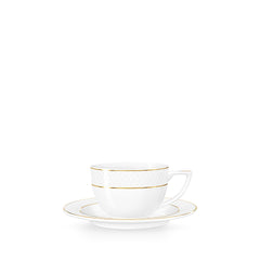 Wilmax Cappuccinotasse mit Untertasse, Goldrand, 170 ml – WL‑880102402/AB