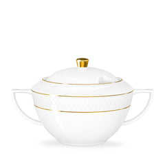 Wilmax Suppenterrine mit Goldrand, Weiß-Gold, 2800 ml – WL‑880102511/A