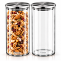 Wilmax Vorratsglas 2000 ml mit Edelstahldeckel 2er-Set Transparent