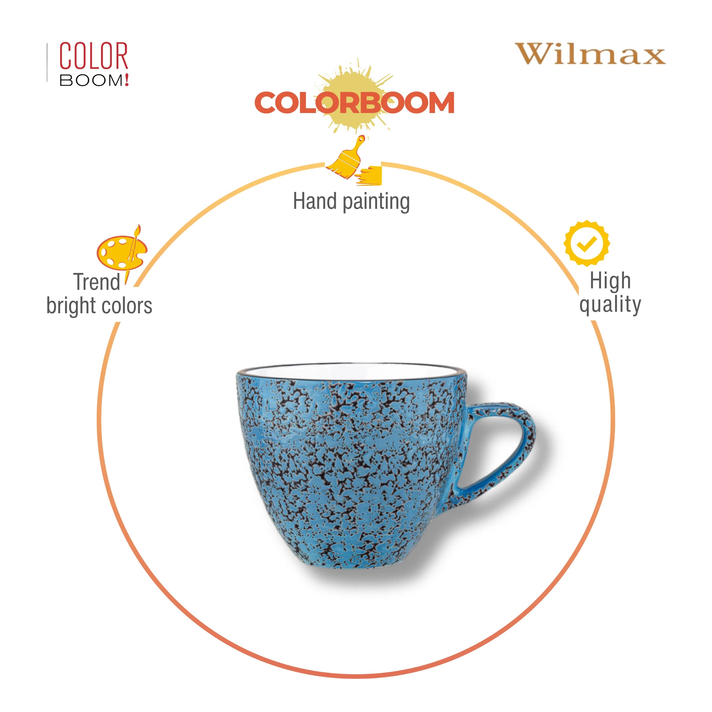 Wilmax Tasse 300 ml Blau aus Porzellan