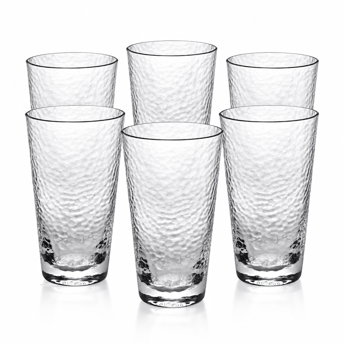 Wilmax Gehämmertes Glas 320 ml 6er-Set Transparent aus Borosilikatglas