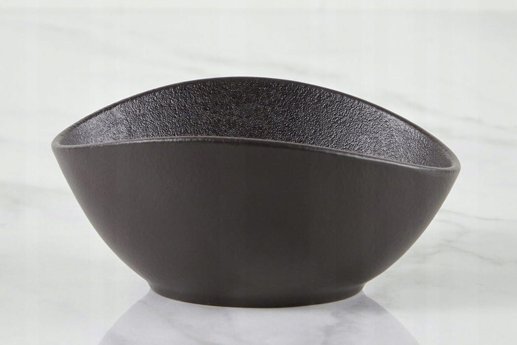 Wilmax Ovale Schale 19 × 15 × 6 cm Schwarz aus Porzellan