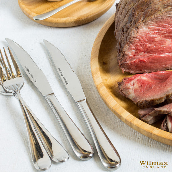 Wilmax Steakmesser 23,5 cm Silber aus Edelstahl